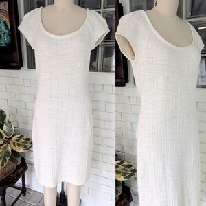 St. John Collection Cream Knit Midi Dress Size 6